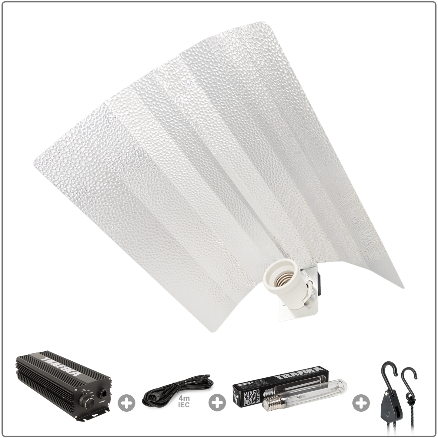 KIT ILLUMINAZIONE TRAFIKA 400W | Ballast digitale 400W + Riflettore + Lampada al sodio + pulegge
