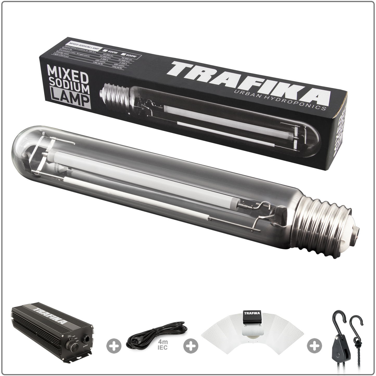 KIT ILLUMINAZIONE TRAFIKA 400W | Ballast digitale 400W + Riflettore + Lampada al sodio + pulegge