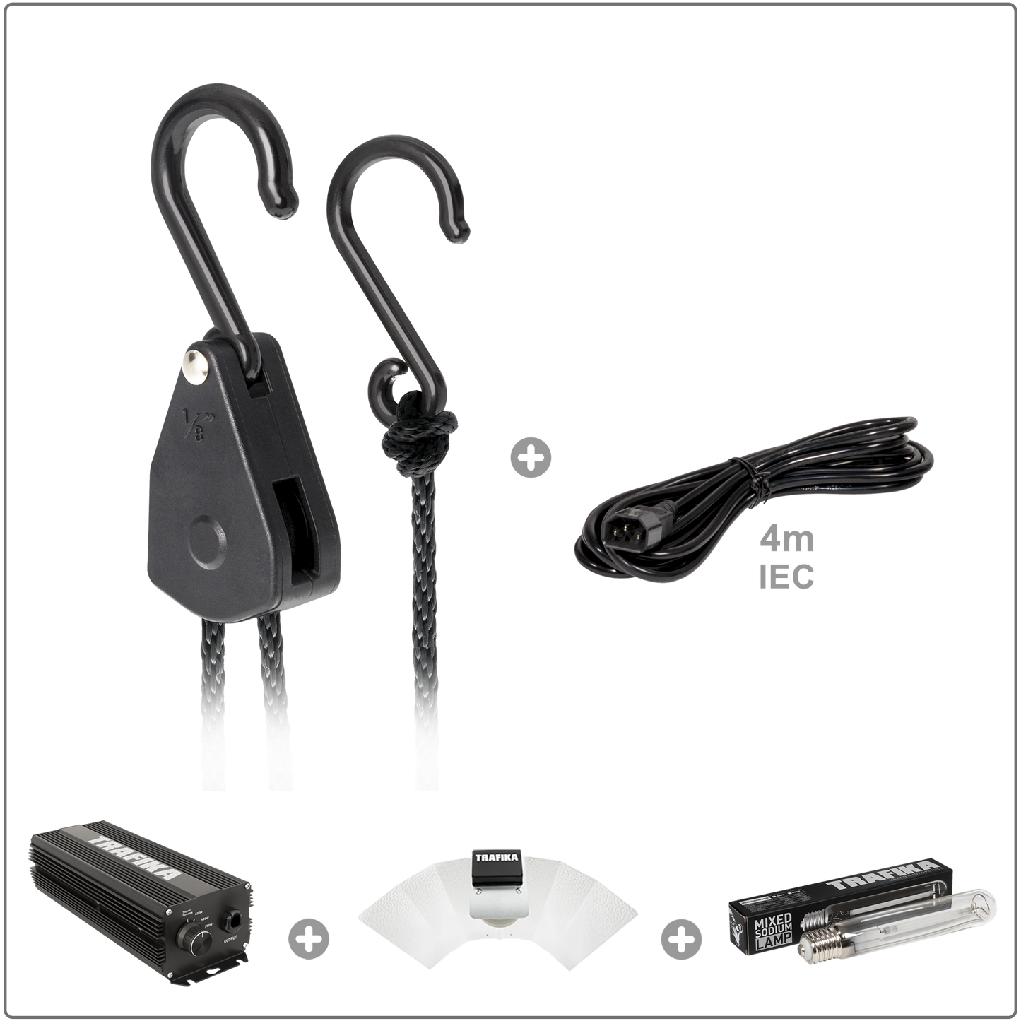 KIT ILLUMINAZIONE TRAFIKA 400W | Ballast digitale 400W + Riflettore + Lampada al sodio + pulegge