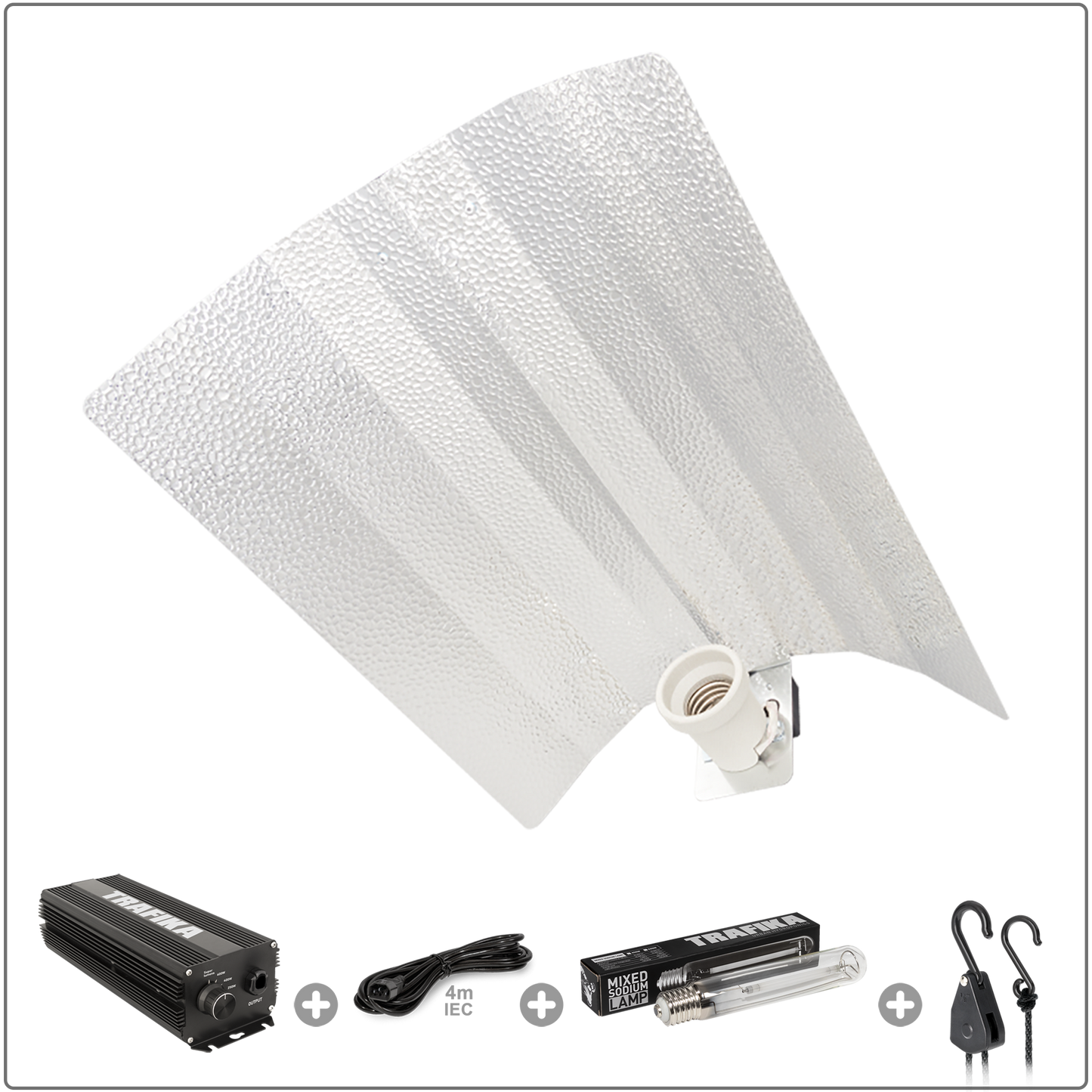 KIT ILLUMINAZIONE TRAFIKA 600W | Ballast digitale 600W + Riflettore + Lampada al sodio + pulegge