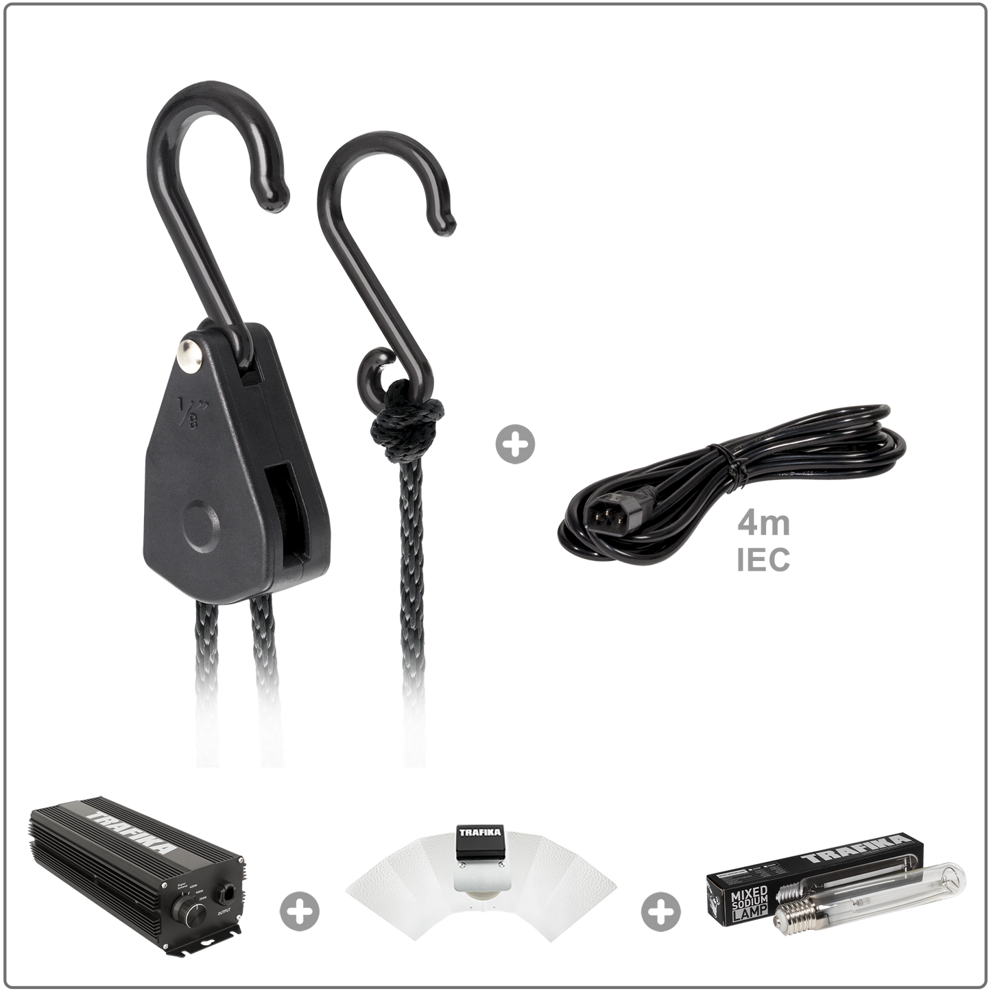 KIT ILLUMINAZIONE TRAFIKA 600W | Ballast digitale 600W + Riflettore + Lampada al sodio + pulegge