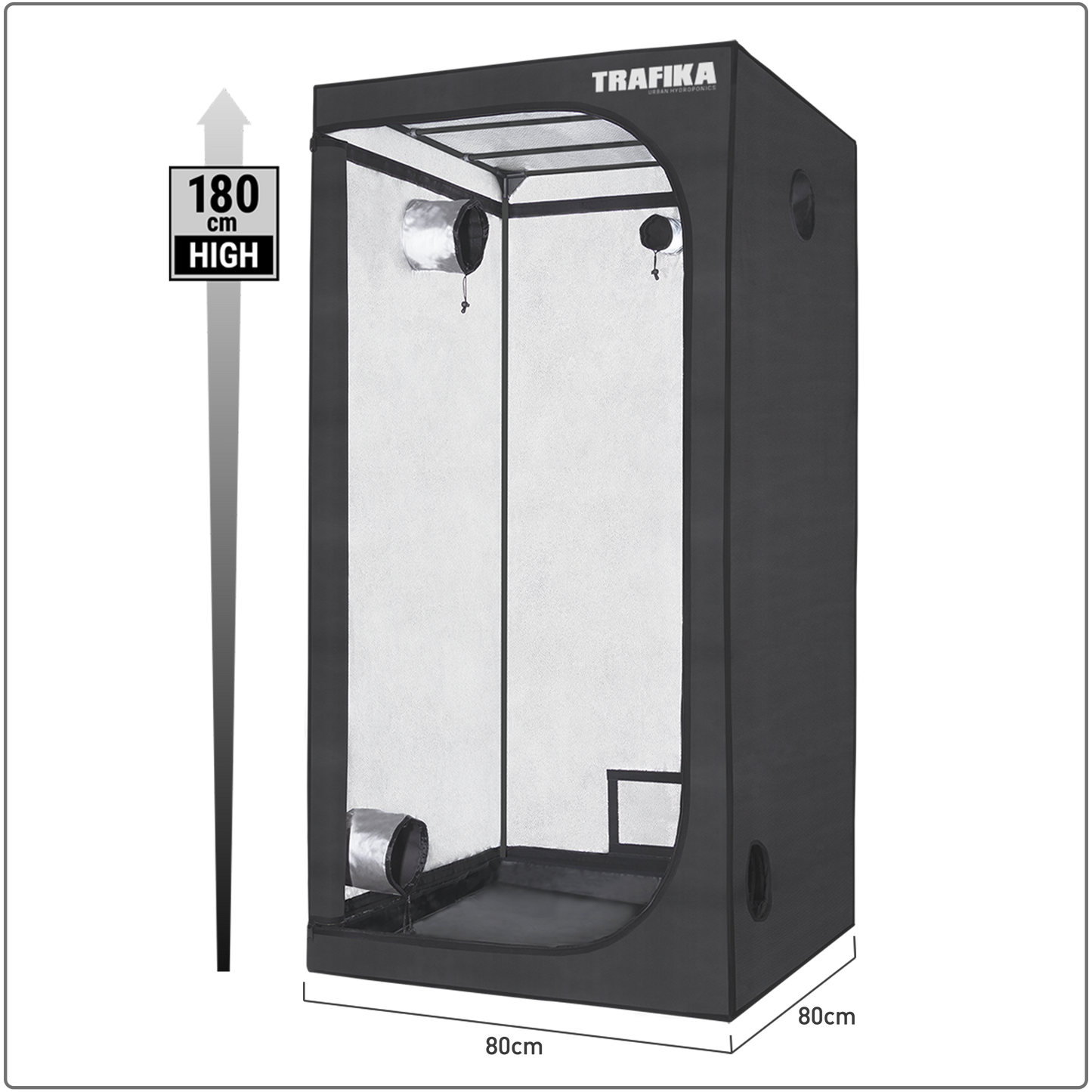 TRAFIKA GROWTENT 80H | Armário de cultivo interior 80 x 80 x 180 cm