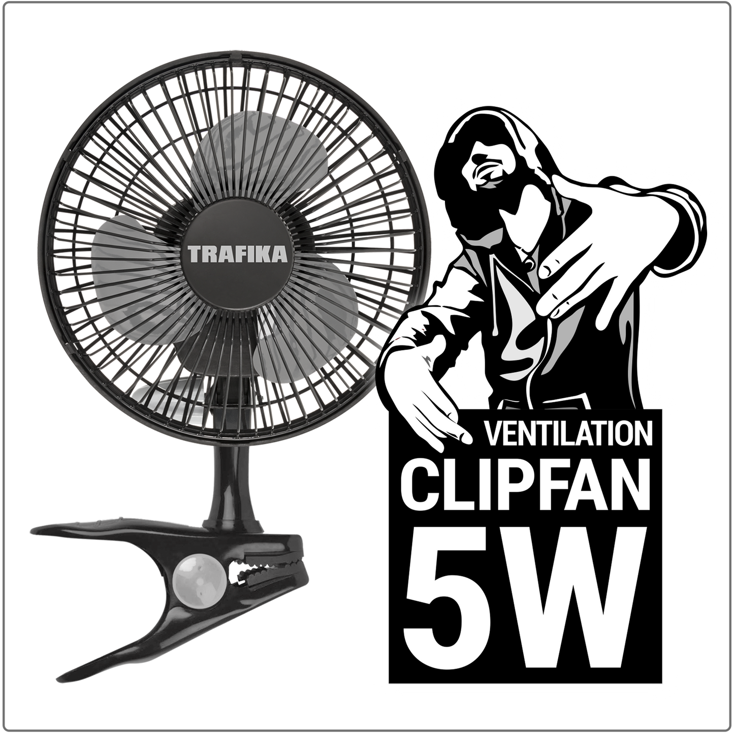 TRAFIKA CLIPFAN | Ventilatore 5W 15CM