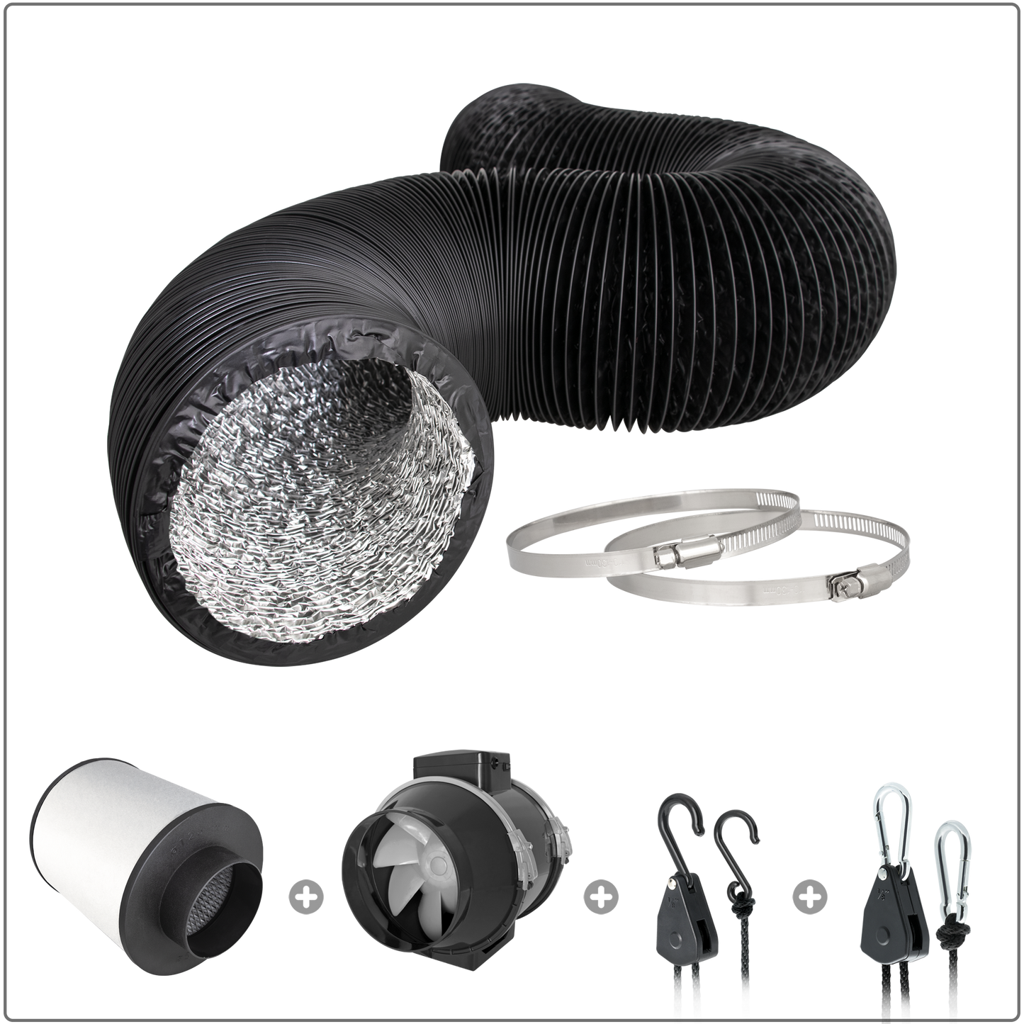 TRAFIKA ENTLÜFTER KIT 125mm/460m3h / Entlüfter kit für den Innenanbau