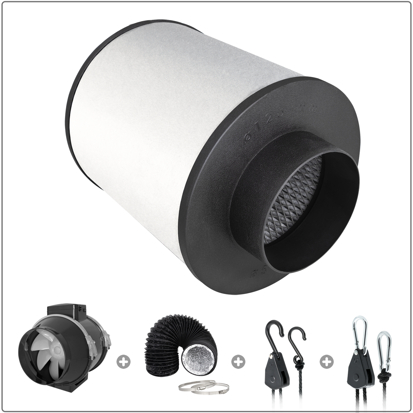 TRAFIKA ENTLÜFTER KIT 125mm/460m3h / Entlüfter kit für den Innenanbau