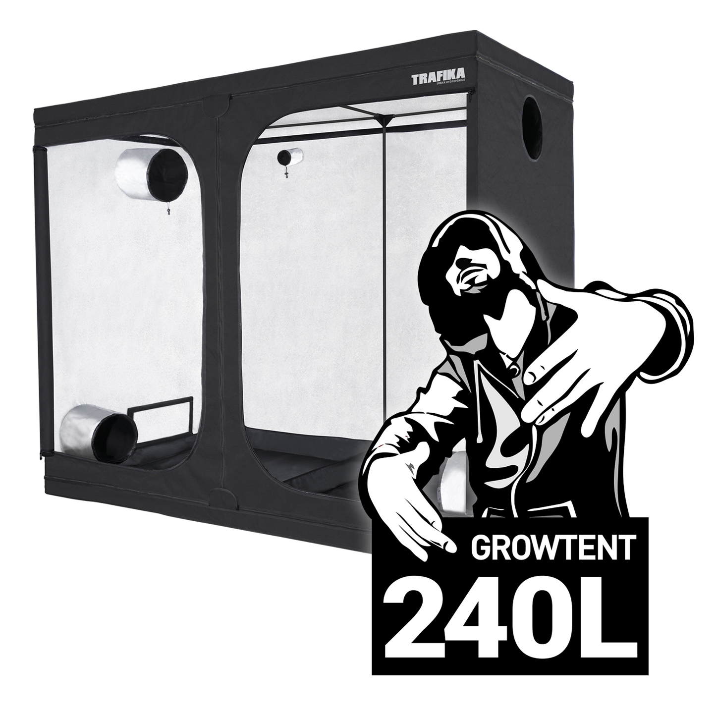 TRAFIKA GROWTENT 240L | Armadio da coltivazione per interni 240 x 120 x 200 cm