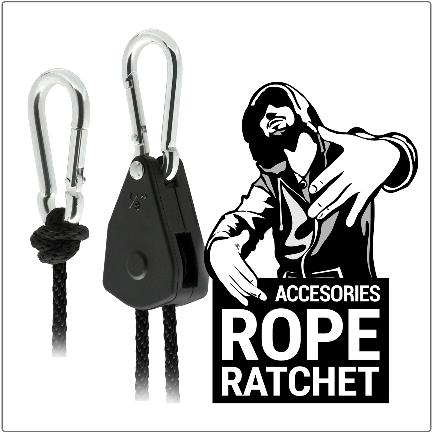 TRAFIKA ROPE RATCHETS | Pulegge ultra resistenti (68 kg) per armadio da coltivazione indoor